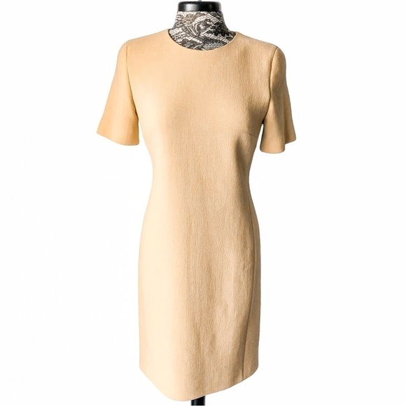 Louis Feraud Short Sleeve Sheath Wool Dress Size 8 - Picture 1 of 9